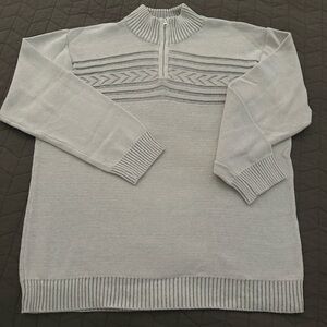 American Rag Men's Zip Up Sweater - Light Gray